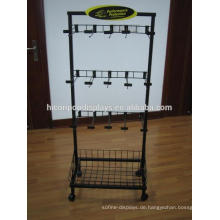 Boden Standing Movable Flase Wimper Metall Hängen Display Ständer, Handy Fall Display Stand